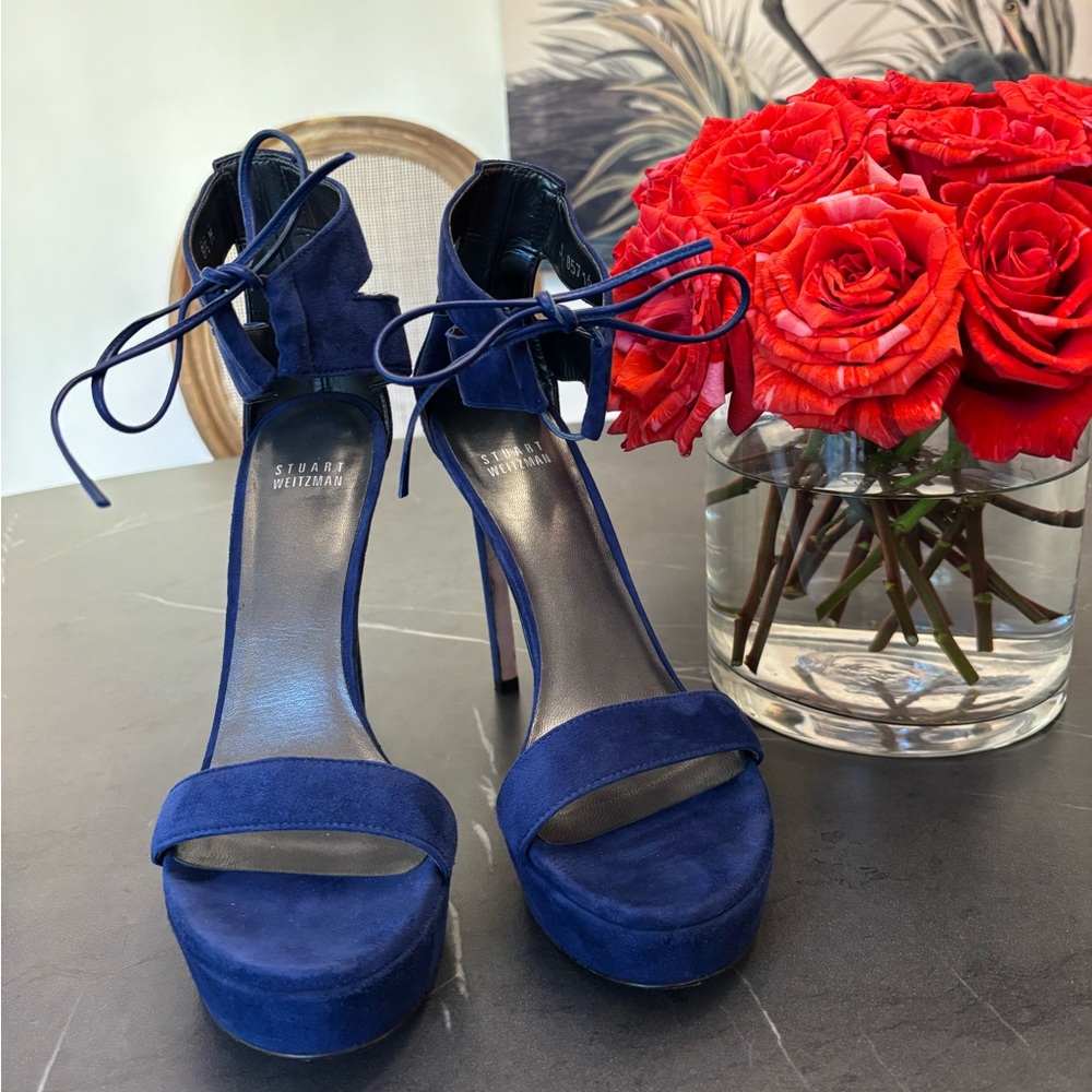 Stuart Weitzman Blue Suede Heels